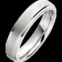 A stylish ladies mixed finish wedding ring in 18ct white gold