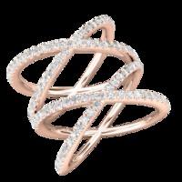 A unique Round Brilliant Cut diamond dress ring in 9ct rose gold