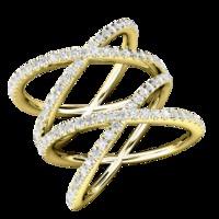 A unique Round Brilliant Cut diamond dress ring in 9ct yellow gold
