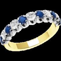 A classic sapphire & diamond eternity ring in 18ct yellow & white gold