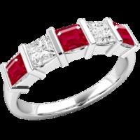 A stunning ruby & diamond eternity ring in 18ct white gold