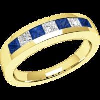 a stunning princess cut sapphire diamond eternity ring in 18ct yellow  ...