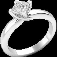 A unique Princess Cut solitaire diamond ring in platinum