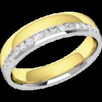 A stunning Round Brilliant Cut diamond set ladies wedding ring in 18ct white & yellow gold