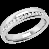 A classic Round Brilliant Cut diamond set ladies wedding ring in platinum