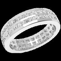 A stunning double row diamond set ladies eternity/wedding band in platinum