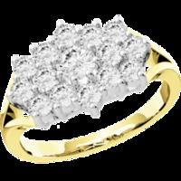 A beautiful Round Brilliant Cut dress diamond ring in 18ct yellow & white gold