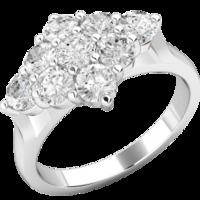 A beautiful Round Brilliant Cut cluster diamond ring in platinum