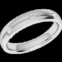 A classic Round Brilliant Cut diamond set ladies wedding ring in palladium