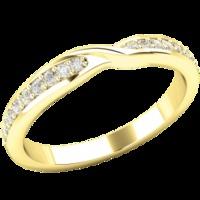 A \'cross-over\' style diamond-set wedding/eternity ring in 18ct yellow gold