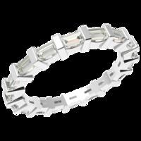 A unique Baguette Cut diamond set ladies eternity/wedding ring in 18ct white gold