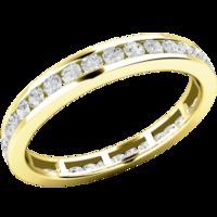 A stylish Round Brilliant Cut full diamond eternity/wedding ring in 18ct yellow gold