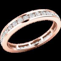 A stylish Round Brilliant Cut full diamond eternity/wedding ring in 9ct rose gold