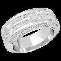 A luxurious Princess & Round Brilliant Cut diamond set ladies wedding ring in platinum