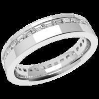 A stunning Baguette Cut diamond set ladies wedding ring in 18ct white gold