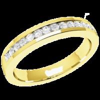 A stunning Round Brilliant Cut diamond set wedding ring in 18ct yellow gold