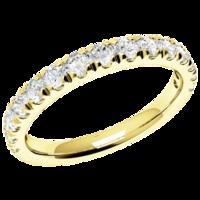 a stylish round brilliant cut diamond eternitywedding ring in 18ct yel ...