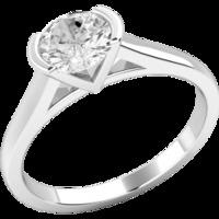 A stunning Round Brilliant Cut solitaire diamond ring in palladium