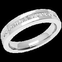 a sleek princess cut diamond eternity ring in platinum