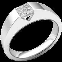 A striking tension set Princess Cut diamond ring in 18ct white gold