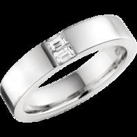A stunning Baguette Cut diamond set ladies wedding ring 18ct white gold