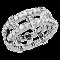 A stunning Round Brilliant Cut diamond set ladies ring in 18ct white gold