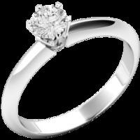 A timeless Round Cut solitaire diamond ring in 18ct white gold