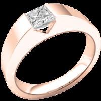 A striking tension set Princess Cut diamond ring in 18ct rose gold