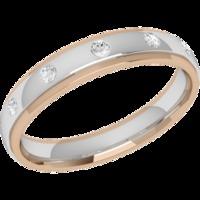 A unique ladies diamond set wedding ring in 18ct white & rose gold