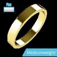 A stunning flat top ladies wedding ring in medium-weight 18ct yellow gold