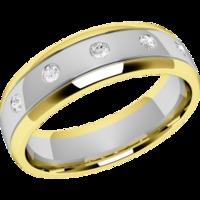 a unique ladies diamond set wedding ring in 18ct white yellow gold