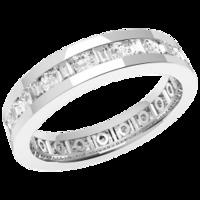 A breathtaking mixed cut diamond set ladies wedding ring in 18ct white gold