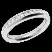 A classic Round Brilliant Cut diamond set ladies eternity/wedding ring in platinum