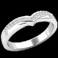 A \'wishbone\' style diamond-set wedding/eternity ring in palladium