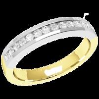 A stunning Round Brilliant Cut diamond set wedding ring in 18ct yellow & white gold