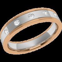 A stunning ladies diamond set wedding ring in 18ct white & rose gold