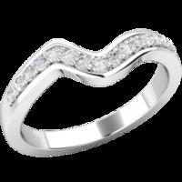 A stylish diamond-set shaped wedding/eternity ring in 18ct white gold