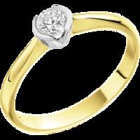 A beautiful Round Brilliant Cut solitaire diamond ring in 18ct yellow & white gold