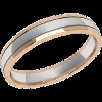 A stylish ladies mixed finish wedding ring in 18ct white & rose gold