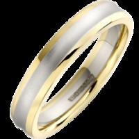 A stunning ladies mixed finish wedding ring in 18ct white & yellow gold