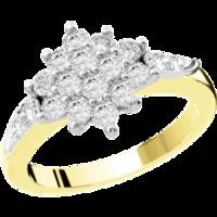 A gorgeous Round Brilliant Cut dress diamond ring in 18ct yellow & white gold