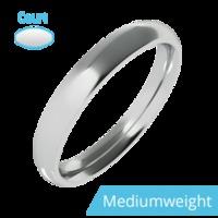 A classic courted ladies wedding ring in medium-weight 9ct white gold