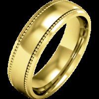 A stunning mill-grained ladies wedding ring in medium 9ct yellow gold