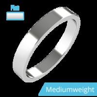 a stunning flat top ladies wedding ring in medium weight 9ct white gol ...