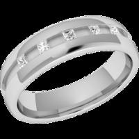 A stylish ladies diamond set wedding ring in 18ct white gold