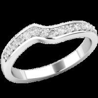 A beautiful Round Brilliant Cut diamond set wedding/eternity ring in palladium