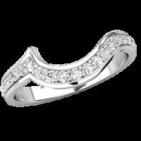 A Round Brilliant Cut diamond set wedding/eternity ring in 18ct white gold