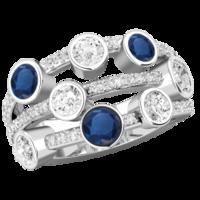 A unique Sapphire and Diamond dress ring in 18ct white gold