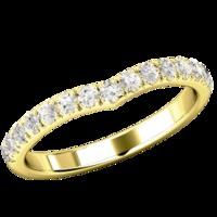 A Round Brilliant Cut diamond set wedding/eternity ring in 18ct yellow gold