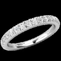 a stylish round cut diamond eternitywedding ring in 18ct white gold